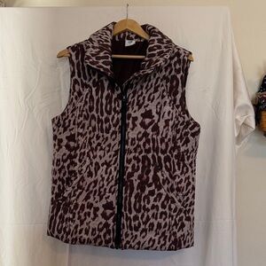 CAbi Brown Leopard Print Vest